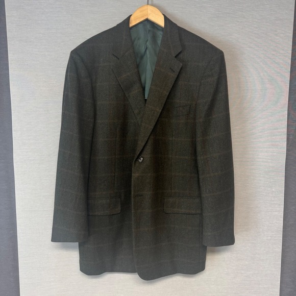 Belvest Other - Belvest Wool Cashmere Green Plaid Blazer Sport Coat US 44 IT 54